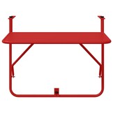 vidaXL Hangende Balkon Tafel Rood 60 x 39 x 65 cm Staal