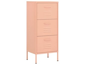 vidaXL Opbergkast 42,5x35x101,5 cm staal roze