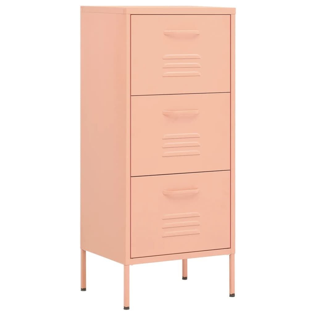 vidaXL Opbergkast 42,5x35x101,5 cm staal roze
