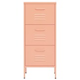 vidaXL Opbergkast 42,5x35x101,5 cm staal roze