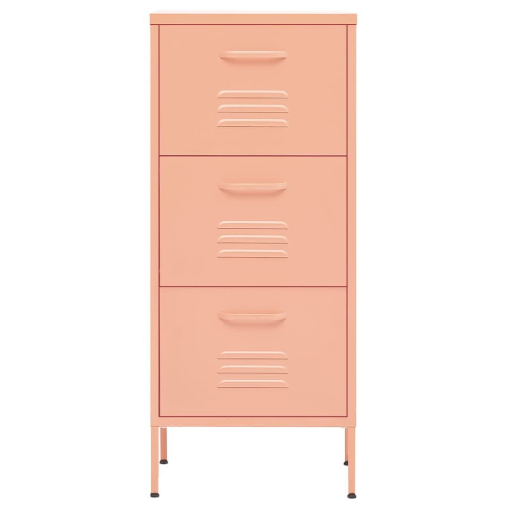 vidaXL Opbergkast 42,5x35x101,5 cm staal roze