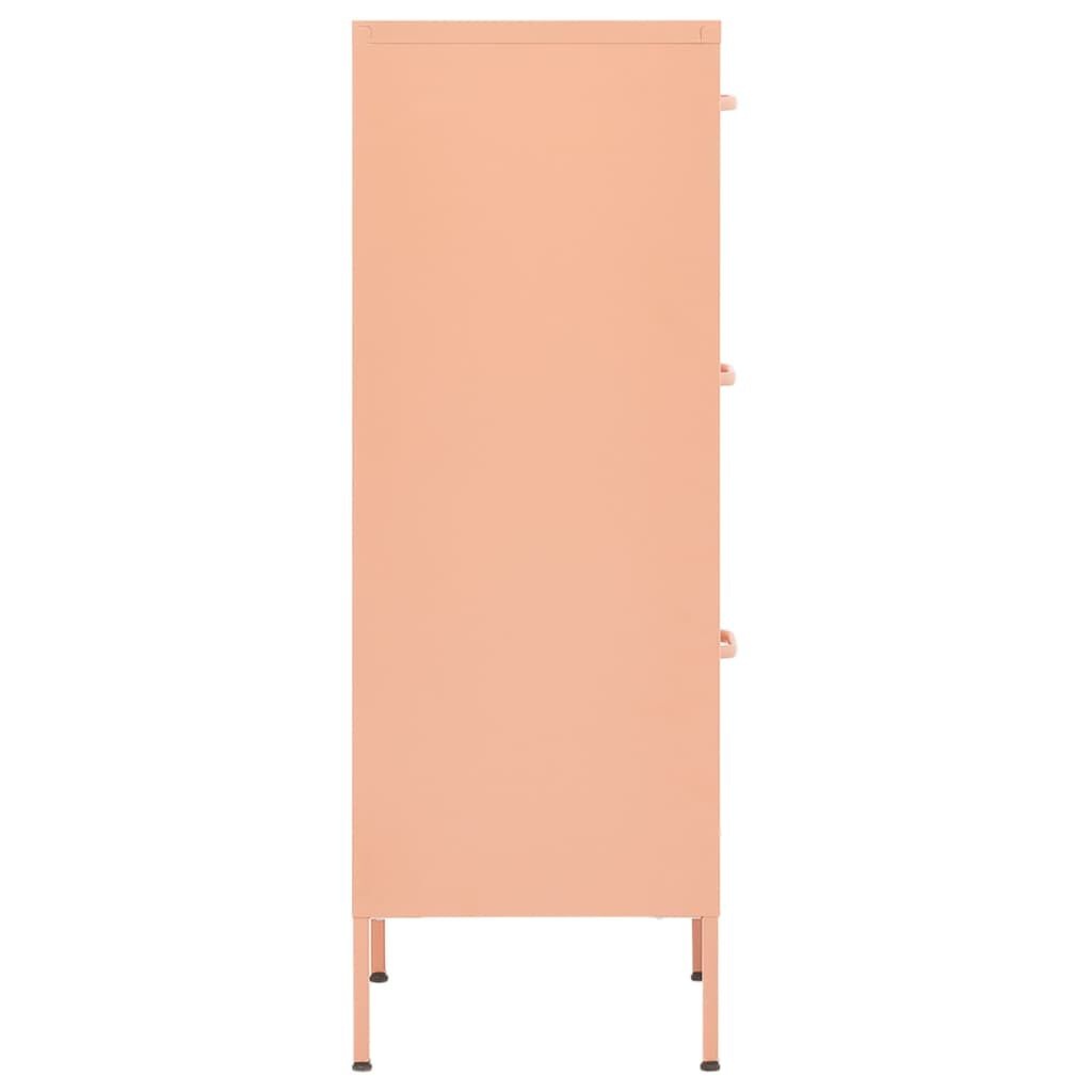 vidaXL Opbergkast 42,5x35x101,5 cm staal roze