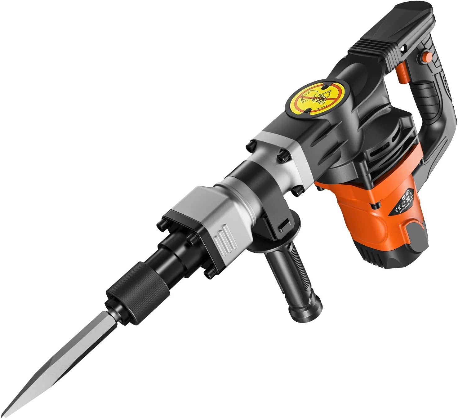 VEVOR Demolition Jack Hammer, MAX 1400W Electric Jackhammer Heavy Duty, 2900 BPM Concrete Breaker 2pcs Chisels Bits Chipping W/Case, Gloves