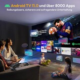 XGODY Gimbal5 Smart Mini Beamer, Native 1080P Full HD Projector, Android 11, WiFi 6, Zwart