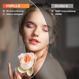 AI-autofocus en keystone: VOPLLS 28000L thuisbioscoop, videobeamer, full HD, 1080P, 4K-ondersteund, volledig verzegelde smart beamer, outdoor, 5G wifi, bluetooth-projector voor iOS/Android/tv-stick
