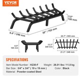 VEVOR Schoorsteenrooster, schoorsteenrooster voor zware lasten 76 cm met 6 steunpoten, 3/4 inch stangen van gepoedercoat massief staal, houder voor brandhout