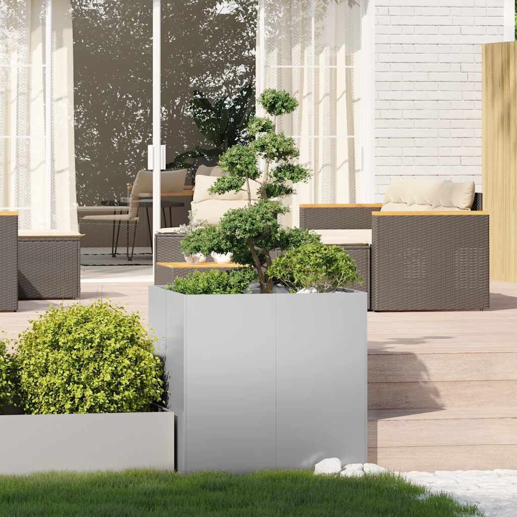 vidaXL Plantenbak 80x80x80 cm gegalvaniseerd staal