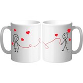 Set van 2 Mokken Rode Draad van het Lot - Wit, 350 ml - 79% Korting!