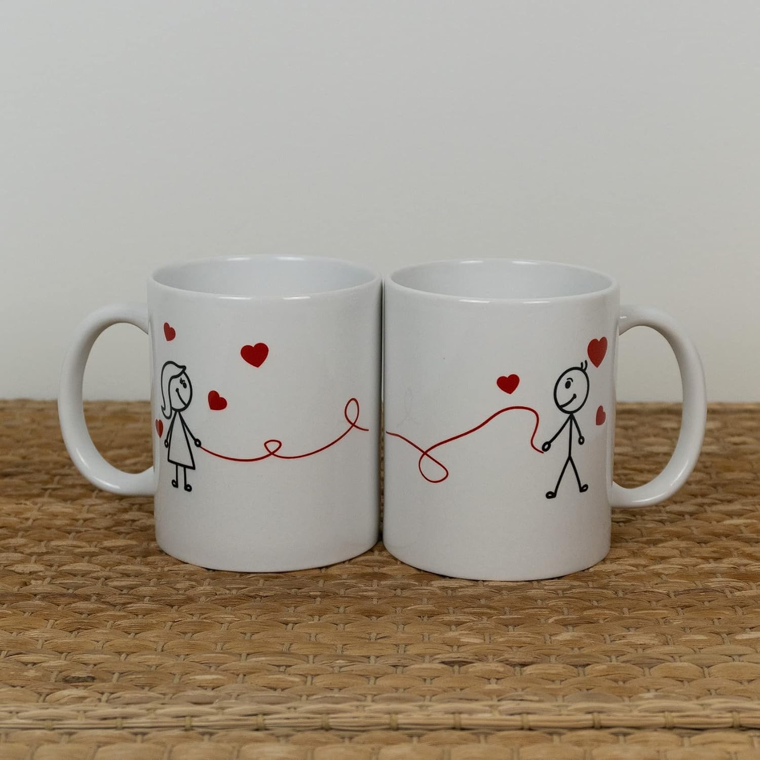 Set van 2 Mokken Rode Draad van het Lot - Wit, 350 ml - 79% Korting!