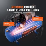 VEVOR Zughorn Air Compressor with Tank, 6 Litres, 12 V Air Compressor Set, 90-120 PSI Working Pressure, Integrated Air Compressor System for Train Air Horn, Inflating Tyres, Trucks, SUVs etc