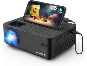 Mini-beamer, Full HD, wifi-projector met 6000 liter, ondersteunt 1080p multimedia 240 inch, videobeamer, compatibel met tv-stick, HDMI, SD, AV, VGA, USB, PS4, smartphone