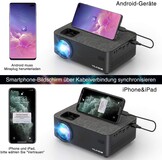 Mini-beamer, Full HD, wifi-projector met 6000 liter, ondersteunt 1080p multimedia 240 inch, videobeamer, compatibel met tv-stick, HDMI, SD, AV, VGA, USB, PS4, smartphone