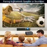 Mini-beamer, Full HD, wifi-projector met 6000 liter, ondersteunt 1080p multimedia 240 inch, videobeamer, compatibel met tv-stick, HDMI, SD, AV, VGA, USB, PS4, smartphone