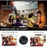 Mini-beamer, Full HD, wifi-projector met 6000 liter, ondersteunt 1080p multimedia 240 inch, videobeamer, compatibel met tv-stick, HDMI, SD, AV, VGA, USB, PS4, smartphone