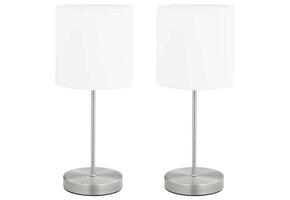 Set van 2 Tafellampen met Aanraakknop E14 Wit - 57% Korting