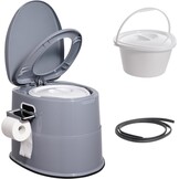 VEVOR Campingtoilet met toiletpapier- en mobiele telefoonhouder, draagbaar campingtoilet, 500 x 467 x 400 mm, reistoilet, noodtoilet, witte toiletten, 136,1 kg, draagvermogen, campertoilet, 5 liter | Voor autoritten en caravans, met telefoonplank, toiletp