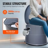 VEVOR Campingtoilet met toiletpapier- en mobiele telefoonhouder, draagbaar campingtoilet, 500 x 467 x 400 mm, reistoilet, noodtoilet, witte toiletten, 136,1 kg, draagvermogen, campertoilet, 5 liter | Voor autoritten en caravans, met telefoonplank, toiletp