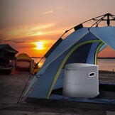 VEVOR Campingtoilet met toiletpapier- en mobiele telefoonhouder, draagbaar campingtoilet, 500 x 467 x 400 mm, reistoilet, noodtoilet, witte toiletten, 136,1 kg, draagvermogen, campertoilet, 5 liter | Voor autoritten en caravans, met telefoonplank, toiletp