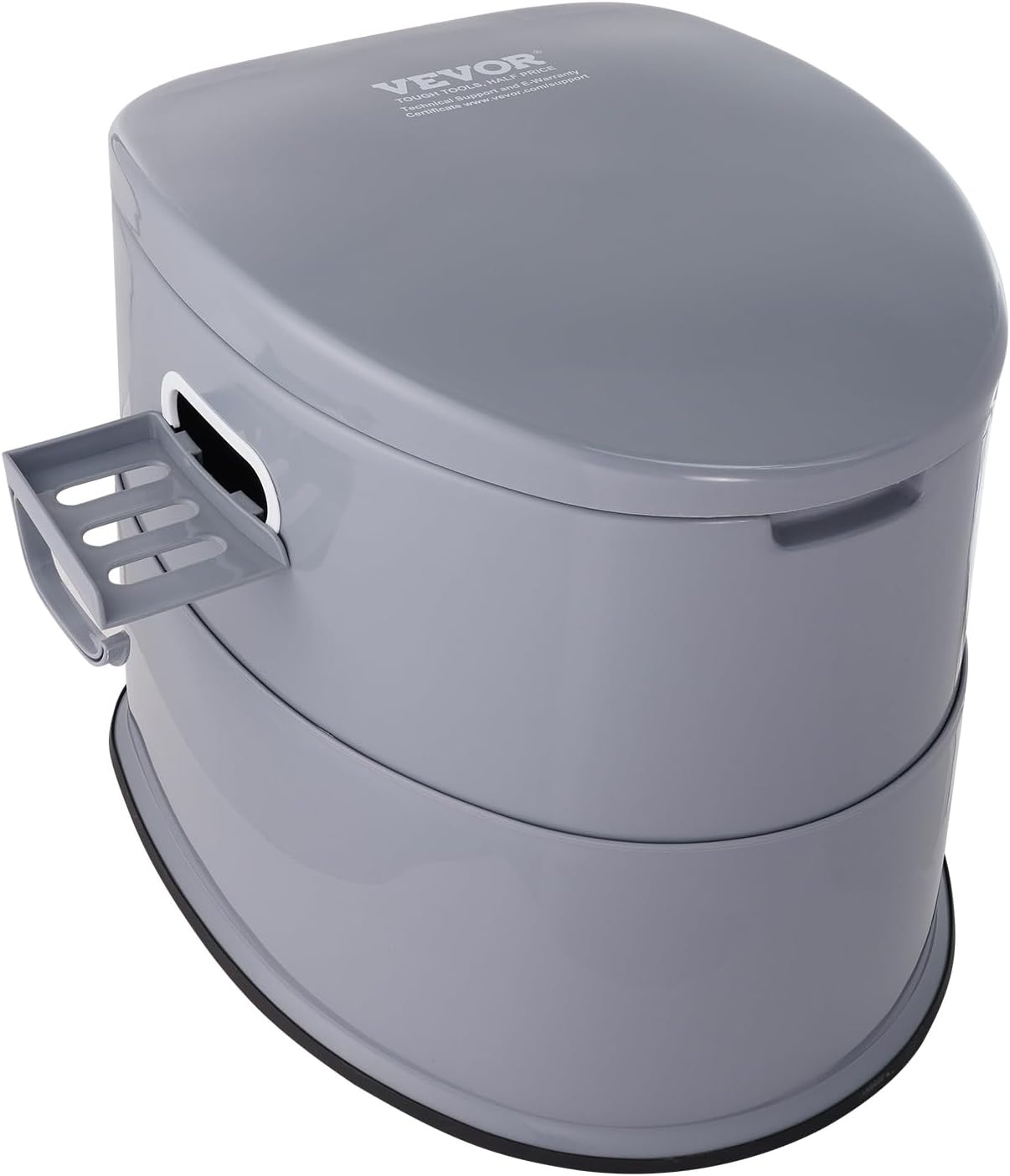 VEVOR Campingtoilet met toiletpapier- en mobiele telefoonhouder, draagbaar campingtoilet, 500 x 467 x 400 mm, reistoilet, noodtoilet, witte toiletten, 136,1 kg, draagvermogen, campertoilet, 5 liter | Voor autoritten en caravans, met telefoonplank, toiletp