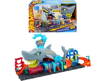 Hot Wheels City Ultra Shark wasstraat met Color Reveal-auto