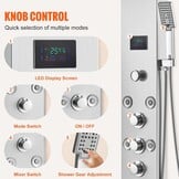 VEVOR Douchekaneelsysteem met 6 modi, hydro-elektrisch douchepaneeltoren, led-display, regen, waterval, 8 massagestralen, baduitloop en douchekop met slang, badkamer