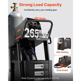 Lastrolley voor lasapparatuur met 35% korting | 2 schappen, 4 laden, 2 gasfleshouders | Max. 120kg