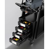 Lastrolley voor lasapparatuur met 35% korting | 2 schappen, 4 laden, 2 gasfleshouders | Max. 120kg