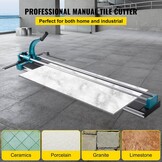 VEVOR Handtegelsnijder, 120 cm, professionele tegelsnijder met dubbele stalen geleiding en 2 antislip voeten, ergonomische antislip handgreep, verstelbare ladder