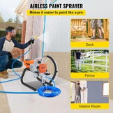 VEVOR 1500W Airless Paint Sprayer 3000PSI Paint Sprayers for DIY Painting Projects Outdoor and Indoor Houses 1.8L/min with 9M High Pressure Hose