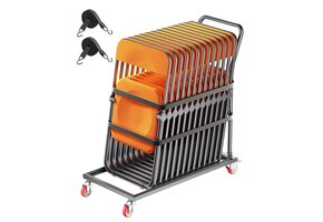 Stoeldolly met 47% Korting: 25 Klapstoelen, 136 kg, Matzwart