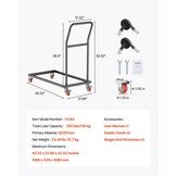 VEVOR Klapstoelstandaard, 136 kg draagkracht, L-vormige stoelwagen voor verticale plaatsing, voor 25 stoelen, metalen transportwagen met rubberen wielen, multifunctionele stoelhouder, matzwart