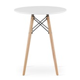 Ronde Eettafel 60cm Wit MDF | Beuken Poten 34% Korting