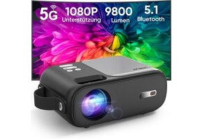 Draagbare Mini Beamer Full HD 720P 9000 Lumen Zwart 52% Korting