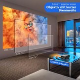 HORLAT Mini-beamer, 5G wifi, bluetooth-beamer, full HD, 720P ondersteund, 9000 lumen, draagbare projector met ± 15° trapeziumcorrectie, thuisbioscoopprojector voor smartphone/gaming/laptop/tv-stick