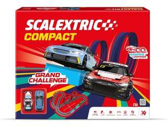 SCALEXTRIC - Compact circuit - Compleet circuit - 2 auto's en 2 afstandsbedieningen inbegrepen - Schaal 1:43 (Set Grand Challenge)