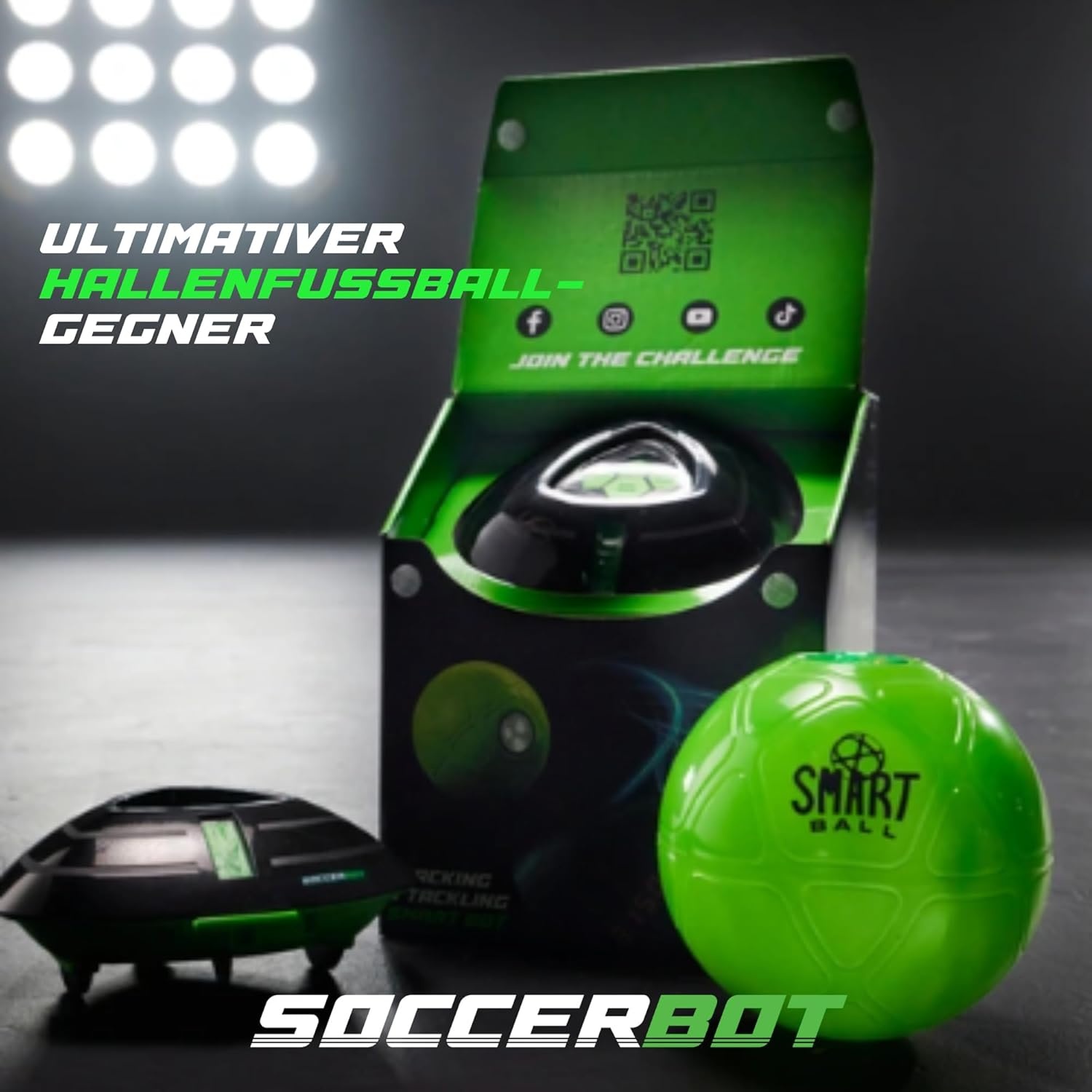Smart Ball 1001CB Voetbal Bot Indoor Voetbaltrainer, Zwart, One Size