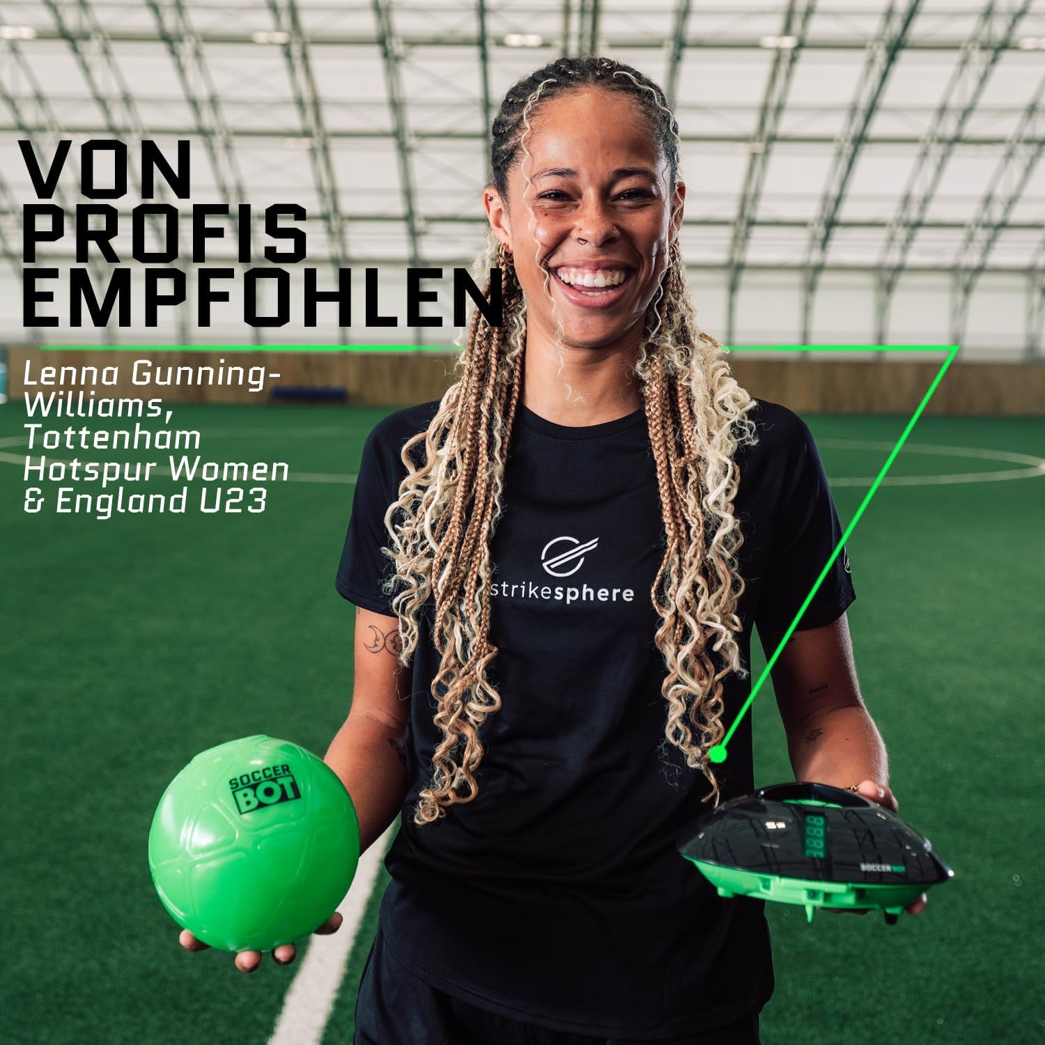 Smart Ball 1001CB Voetbal Bot Indoor Voetbaltrainer, Zwart, One Size