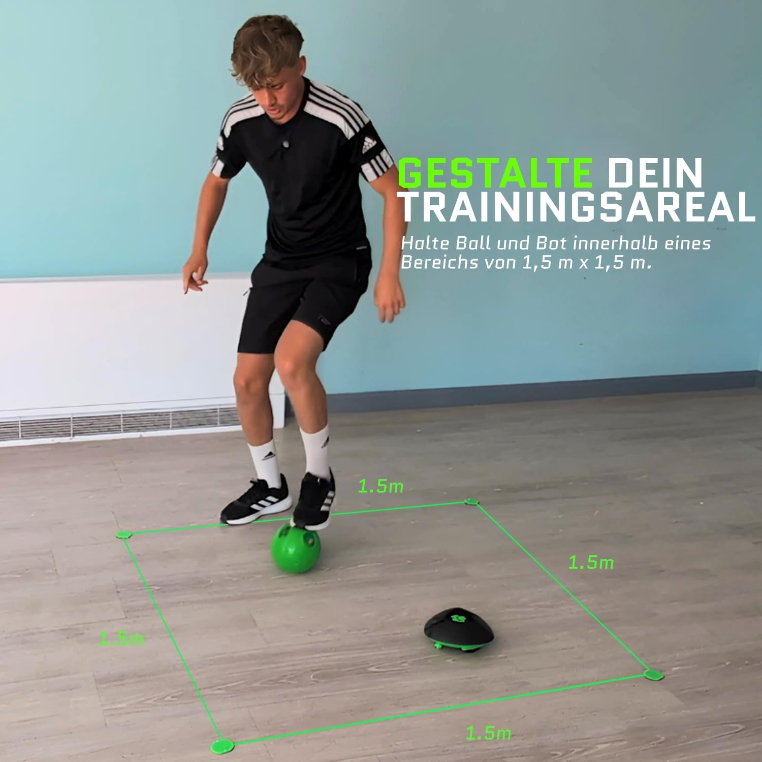 Smart Ball 1001CB Voetbal Bot Indoor Voetbaltrainer, Zwart, One Size