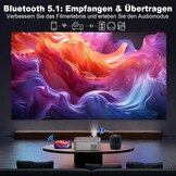 FRESHDEW beamer, elektrische focus, 5G wifi-projector met Bluetooth Native 1080p projector, 26000L LCD-technologie, thuisbioscoop, outdoor, thuisbioscoop, videoprojector met statief voor