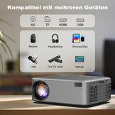 FRESHDEW beamer, elektrische focus, 5G wifi-projector met Bluetooth Native 1080p projector, 26000L LCD-technologie, thuisbioscoop, outdoor, thuisbioscoop, videoprojector met statief voor
