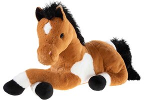 Liggend Pluche Paard Knuffel Bruin 50 cm | Realistisch | Zacht