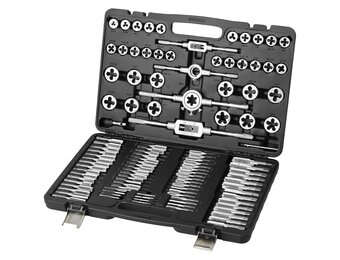 VEVOR Faucet and Die Set, 110 Pieces, Includes Metric Size M2 to M18, Steel Taps and Dies Essential Thread Tool for Cutting External Internal Thread, with Complete