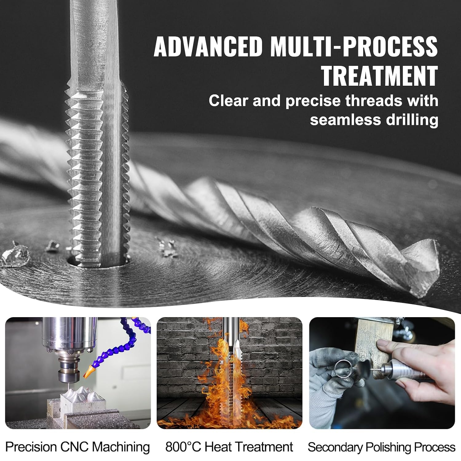 VEVOR Faucet and Die Set, 110 Pieces, Includes Metric Size M2 to M18, Steel Taps and Dies Essential Thread Tool for Cutting External Internal Thread, with Complete