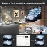 Mini-projector, 10.000 lumen, nieuwste update, 1080p Full HD, ondersteunt draagbare projector, mini-filmprojector, compatibel met T-V-stick, smartphone, HDMI, USB, AV