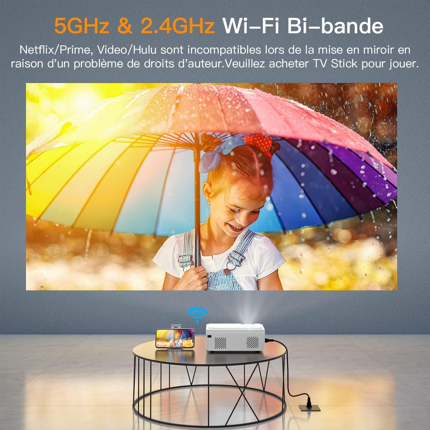 Beamer Thuisbioscoop 1080p Full HD met 20.000 Lumen - Wit Zwart - 35% Korting