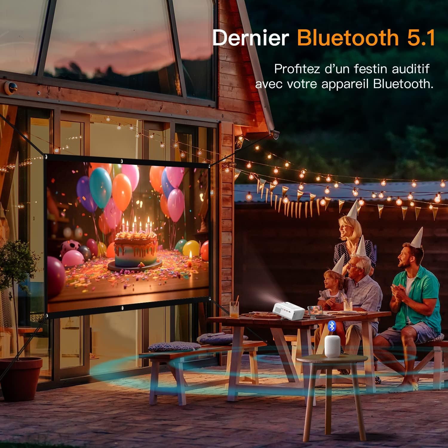 Beamer Thuisbioscoop 1080p Full HD met 20.000 Lumen - Wit Zwart - 35% Korting