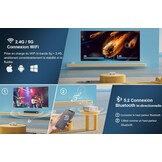 [AI Auto Focus + Auto Lens Cap] Videoprojector WiFi Bluetooth, 28.000L 850ANSI Retroprojector 4K ondersteuning, Jimveo 1080p Full HD-projector, draagbare projector, auto 4P/6D keystone correctie, 50%