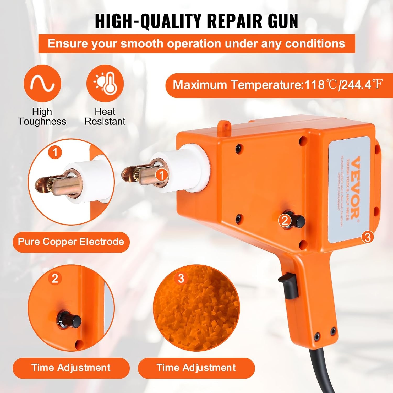 VEVOR 800VA Body Repair Puller Kit for Dent Removal Spot Welder 32 x 24 cm, Dent Repair Tools for Truck Body
