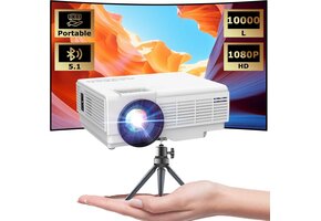 Draagbare Mini-projector Wit 1080p Full HD tot 200 inch met Statief - 51% Korting