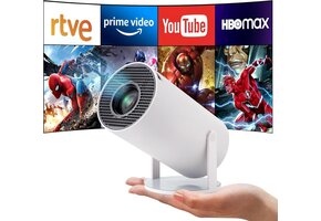 Mini Beamer Home Cinema 4K Wit: 52% Korting | 130" Scherm | Android 11